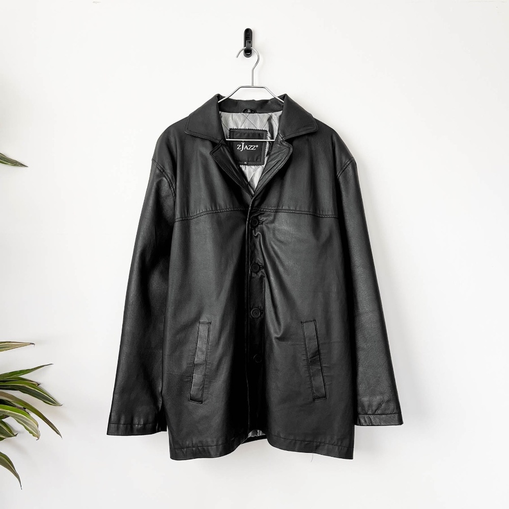 Amazing Vintage Y2K Super Soft Black Leather Coat Jacket